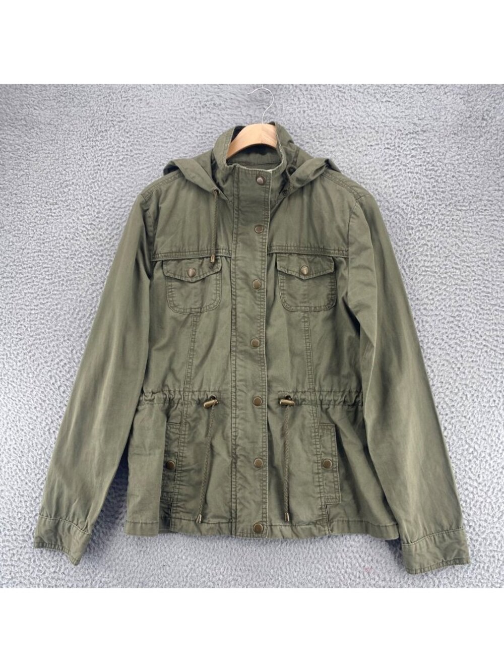 Ashley By 26 International Jacket Womens Medium Green Cotton Utility Collection
